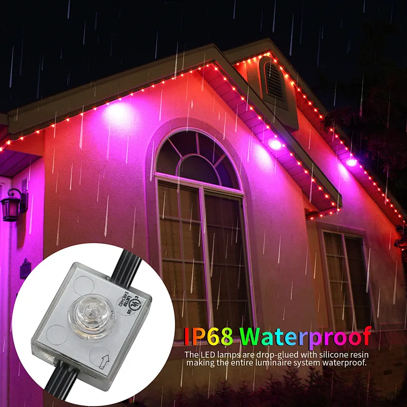 IP68 Outdoor Waterproof Eave Light RGBW Smart Chasing LED Permanent Pixel Light